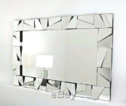 Cassa Glass Framed Modern Art Deco Wall Mirror 48 x 32 (120cm x 80cm)