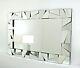 Cassa Silver Modern Rectangle Facet Wall Mirror 3 Size Options