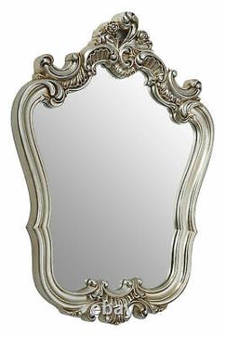 Champagne Finish Rose Crest Wall Mirror Distressed champagne frame