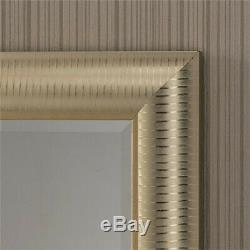 Champagne Gold Wall Mirror Frame pinstripe modern 115cm x 90cm overmantle