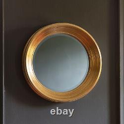 Chaplin Round Gold Leaf Wall Mirror Deep Scooped Frame Antique Style Large 65cm
