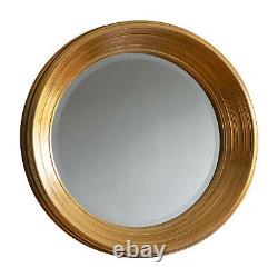 Chaplin Round Gold Leaf Wall Mirror Deep Scooped Frame Antique Style Large 65cm