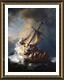 Christ In The Storm Sea Of Galilee by Rembrandt Framed canvas Wall art HD