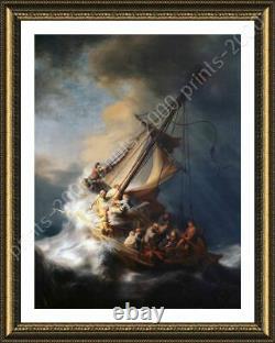Christ In The Storm Sea Of Galilee by Rembrandt Framed canvas Wall art HD