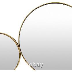 Circular Round Wall Art Mirror Cluster Modern Accent Statement Gold Frame 26x28