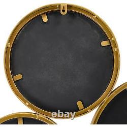 Circular Round Wall Art Mirror Cluster Modern Accent Statement Gold Frame 26x28