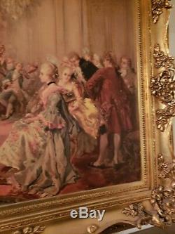 Colonial Minuet Dancing Reproduction Oil Painting / Wall Art in Gold Frame