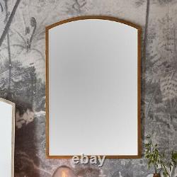 Contemporary Arched Antique Gold Rustic Metal Frame Wall Mirror W60cm x H90cm