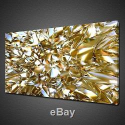 Crystal Clear Gold Glass Abstract Canvas Picture Print Wall Art Modern Design