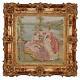 (D) Ornate Gilded Picture Frame 35x36 inch, Baroque Wall Hanging Frame