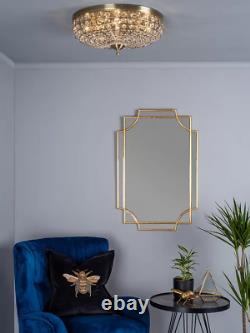 Där Guapo Rectangular Metal Frame Wall Mirror 90 x 60cm Gold A