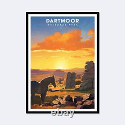 Dartmoor National Park Poster Wall Art Print Gift for Hikers & Walkers