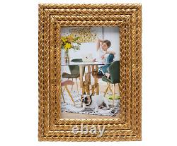 Decorative Braided Frame Photo Picture Home Decor Interior Accent Gold Two Size