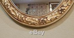 Decorative Resin Oval Wall Mirror In Detailed Ornate Gold Frame 36.5 × 19