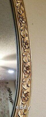 Decorative Resin Oval Wall Mirror In Detailed Ornate Gold Frame 36.5 × 19
