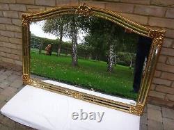 Deknudt Gilt Over Mantle Mirror Wooden Frame with Mirrored Inserts