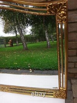 Deknudt Gilt Over Mantle Mirror Wooden Frame with Mirrored Inserts