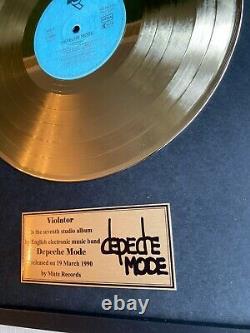 Depeche Mode Violator 1990 Custom 24k Gold Vinyl Record in Wall Hanging Frame
