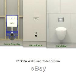 ECOSPA WC Concealed Wall Hung Toilet Cistern Frame + Dual Gold Eco Flush Plate