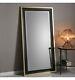 Edmonton Black Frame Gold Edge Full Length Leaner Mirror Wall Hung 61 x 31