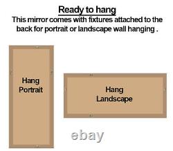 Edmonton Black Frame Gold Edge Full Length Leaner Mirror Wall Hung 61 x 31