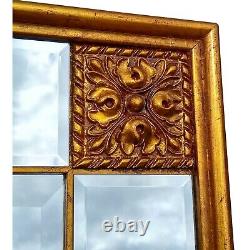 Elegance Gold Frame Distressed Overmantle Rectangle Wall Mirror 113cm x 83cm