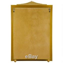Elegant Gold Hardwood Framed Glass Door Jeweler Style Display Wall Curio Cabinet