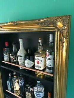 Elegant Gold Swept Frame Wall Bar Home Bar Cocktail Bar