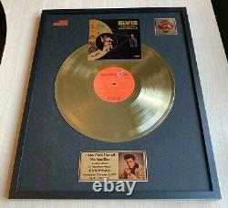 Elvis Presley Aloha From Hawaii 1973 Custom 24k Gold Vinyl Record in Wall Frame