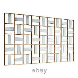Empire Large Modern Art Deco Geometric Frame Bevelled Wall Mirror 52 x 29