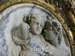 Enrico Braga Perfugium Regibus Gilt Framed Marble Relief Plaque