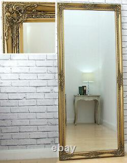 Eton Large Length Antique Gold Shabby Chic Leaner Wall Floor Mirror 157cm X 68cm