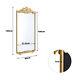 ExLarge Arch Wall Mounted Mirror Bathroom Bedroom Makeup Mirror Gold Metal Frame