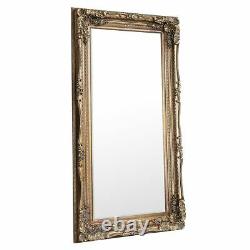 Extra Large Antique Ornate Carved French Frame Wall Leaner Mirror 176cm x 90cm