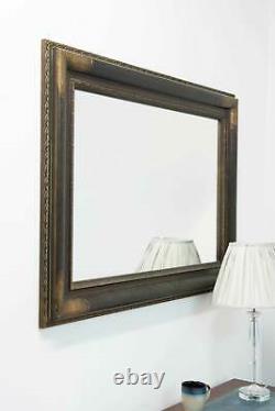 Extra Large Gold/Bronze Frame Wall Mirror Vintage 3ft10 x 2ft10 117 x 86cm