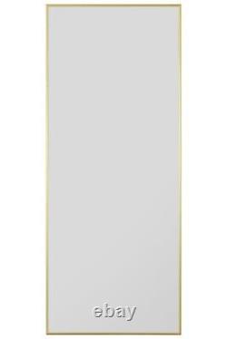 Extra Large Matt Gold Manhattan Wall Mirror with Aluminium Frame 153x61.5cm