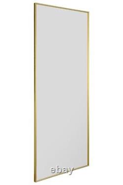 Extra Large Matt Gold Manhattan Wall Mirror with Aluminium Frame 153x61.5cm