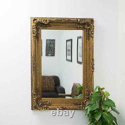 Extra Large Mirror Wall Gold Full Length Vintage Wood 4Ft X 3Ft 122 X 92cm