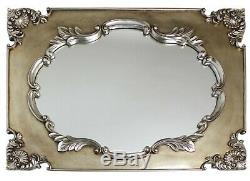 Extra Large Ornate Antique Grecian Champagne French Wall Mirror 76cm x 102cm