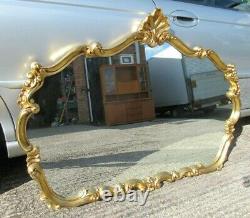 Extra Large vintage Gold Ornate wall Mirror length 47 Height 34.5