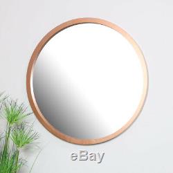 Extra large round copper wall mounted mirror modern contemporary Scandi decor
