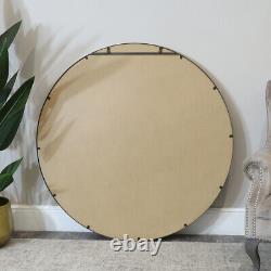 Extra large round gold framed wall mirror vintage Luxe industrial chic display
