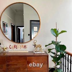 Extra large round gold framed wall mirror vintage Luxe industrial chic display