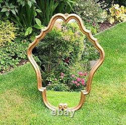 Extremely Pretty Mid Size Gold Framed Vintage French Mirror Louis XV Style