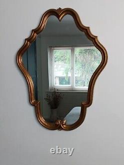 Extremely Pretty Mid Size Gold Framed Vintage French Mirror Louis XV Style