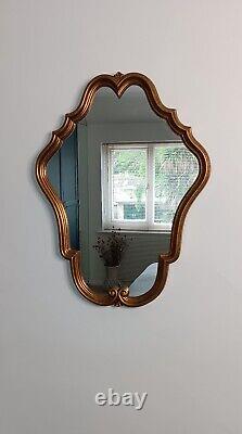 Extremely Pretty Mid Size Gold Framed Vintage French Mirror Louis XV Style