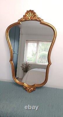 Extremely Pretty Mid Size Gold Framed Vintage French Mirror Louis XV Style