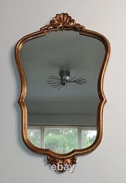 Extremely Pretty Mid Size Gold Framed Vintage French Mirror Louis XV Style