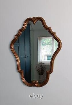 Extremely Pretty Mid Size Gold Framed Vintage French Mirror Louis XV Style