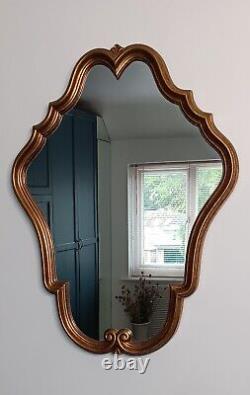 Extremely Pretty Mid Size Gold Framed Vintage French Mirror Louis XV Style